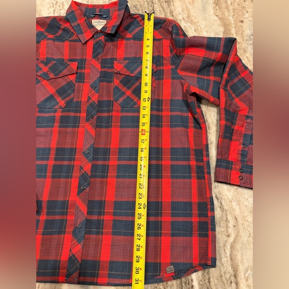 L.L. Bean Katahdin Shirt Mens Performance Flannel Snap Button Plaid XL - Picture 4 of 8